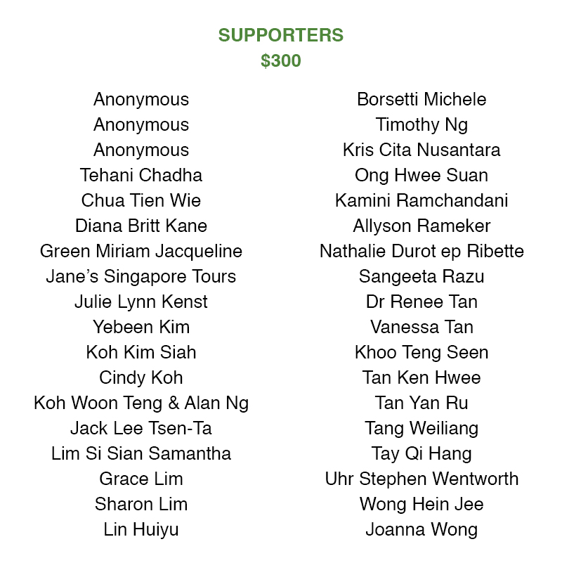 Names of Friends of SRT. Tiers include supporters.